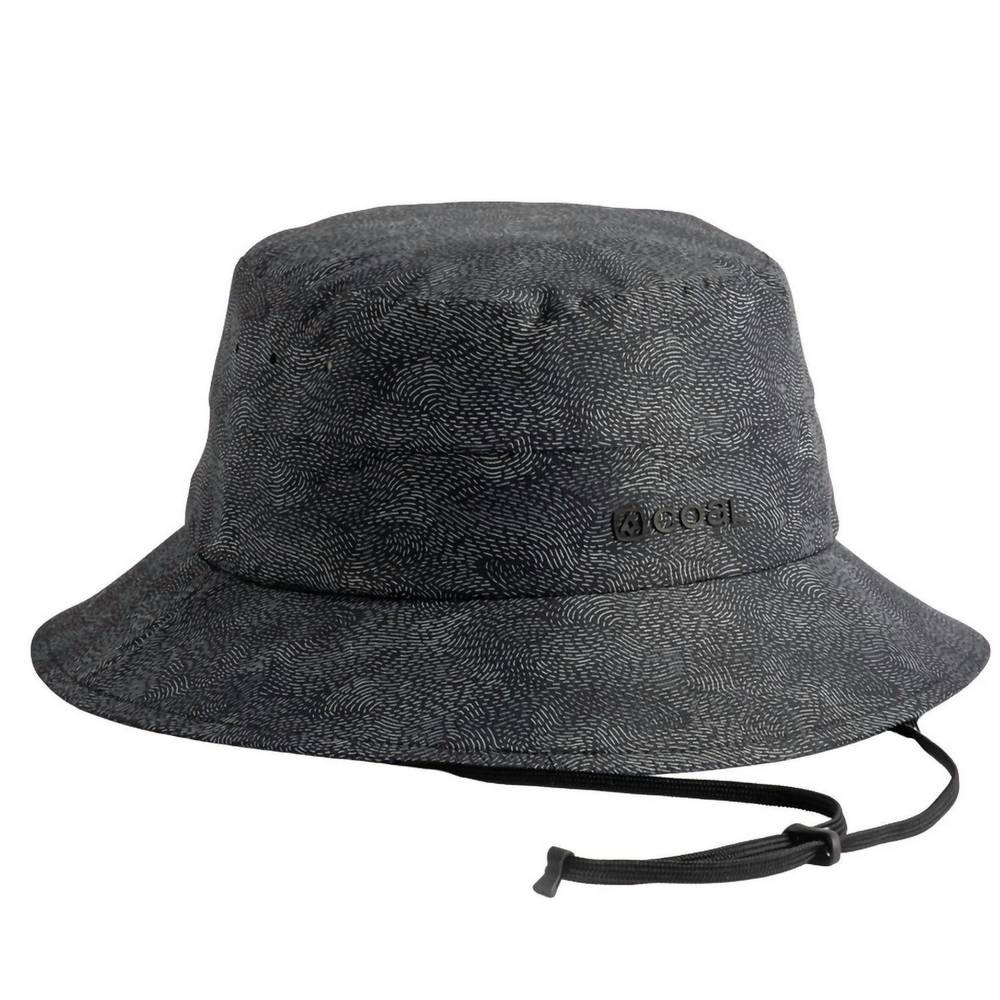 NEW COAL HEADWEAR men's banks adjustable bucket hat in micro texture grey